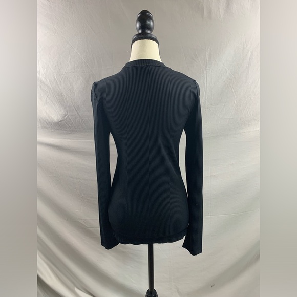 Zara Black Rib Knit Top - Picture 4 of 5